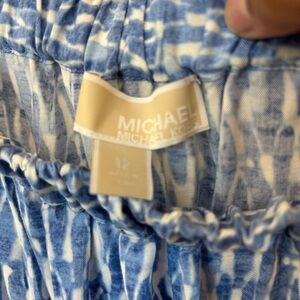 Michael Kors Blue and White Abstract off shoulder romper!!  SUPER CUTE